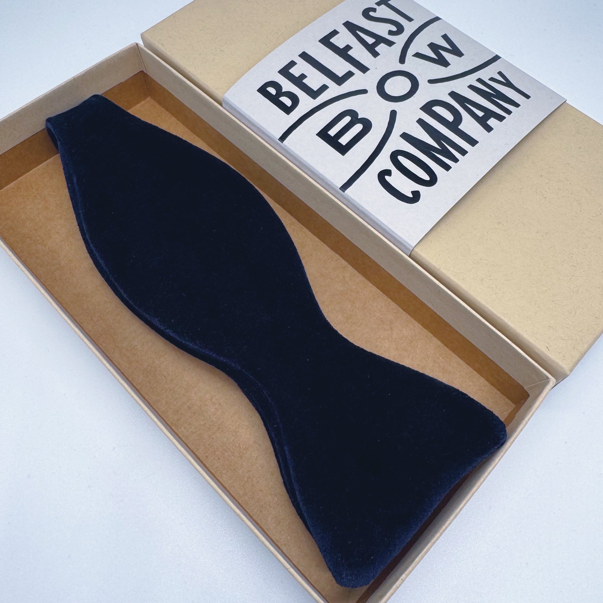 Self-Tie Bow Tie in Navy Velvet
