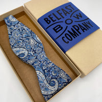 Self-Tie Bow Tie in Navy Paisley by the Belfast Bow Company