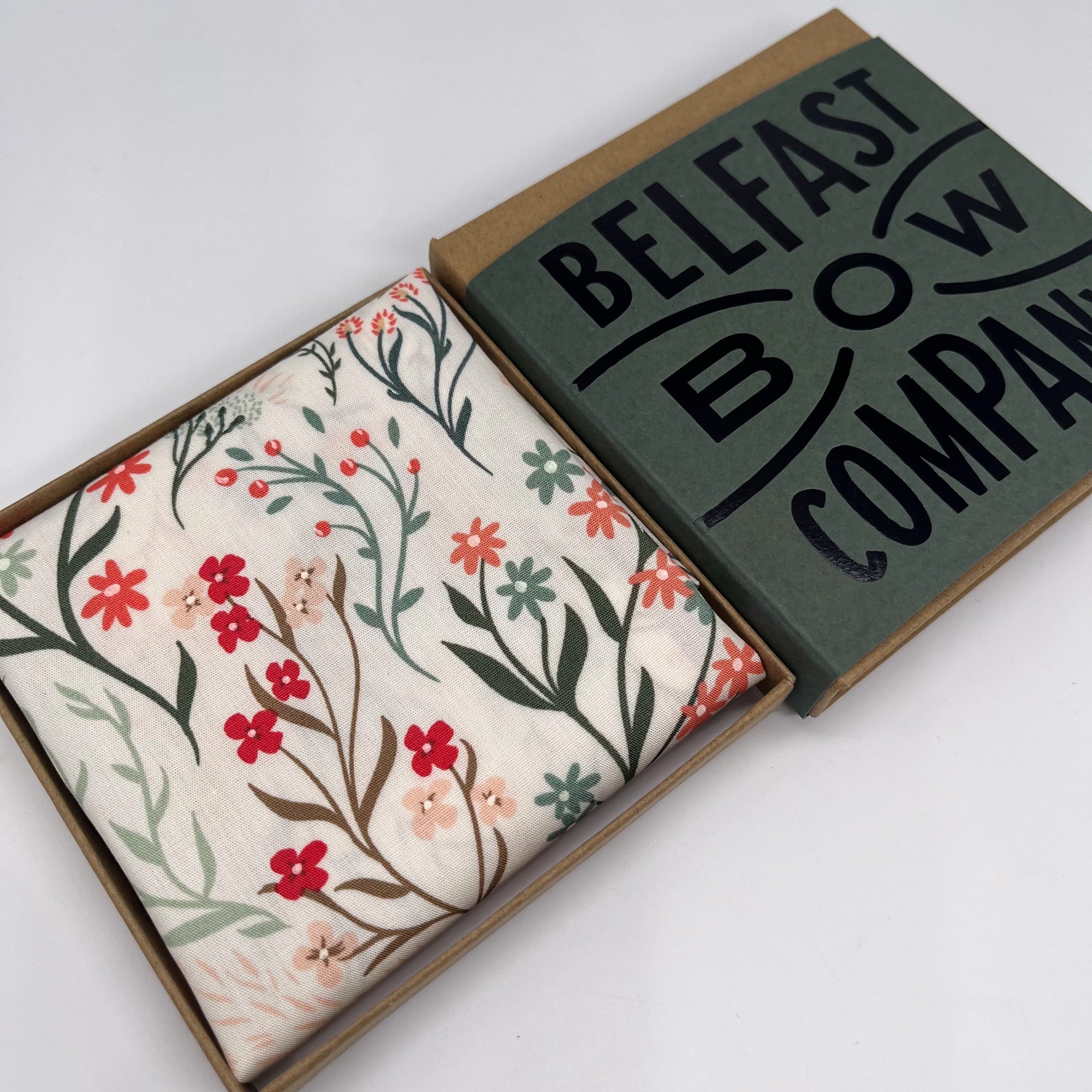 Sage Green Floral Pocket Square by the Belfast Bow Company