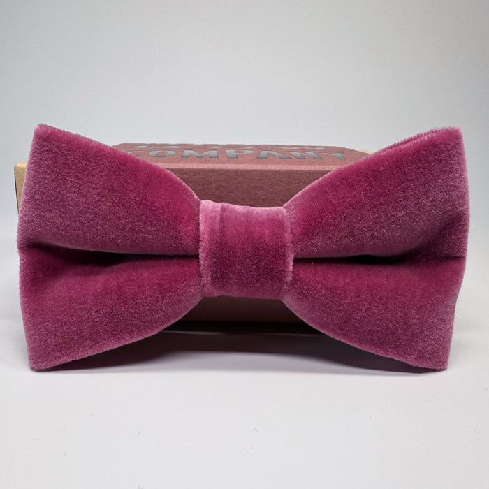 Rose Pink Velvet Bow Tie by the Belfast Bow Company