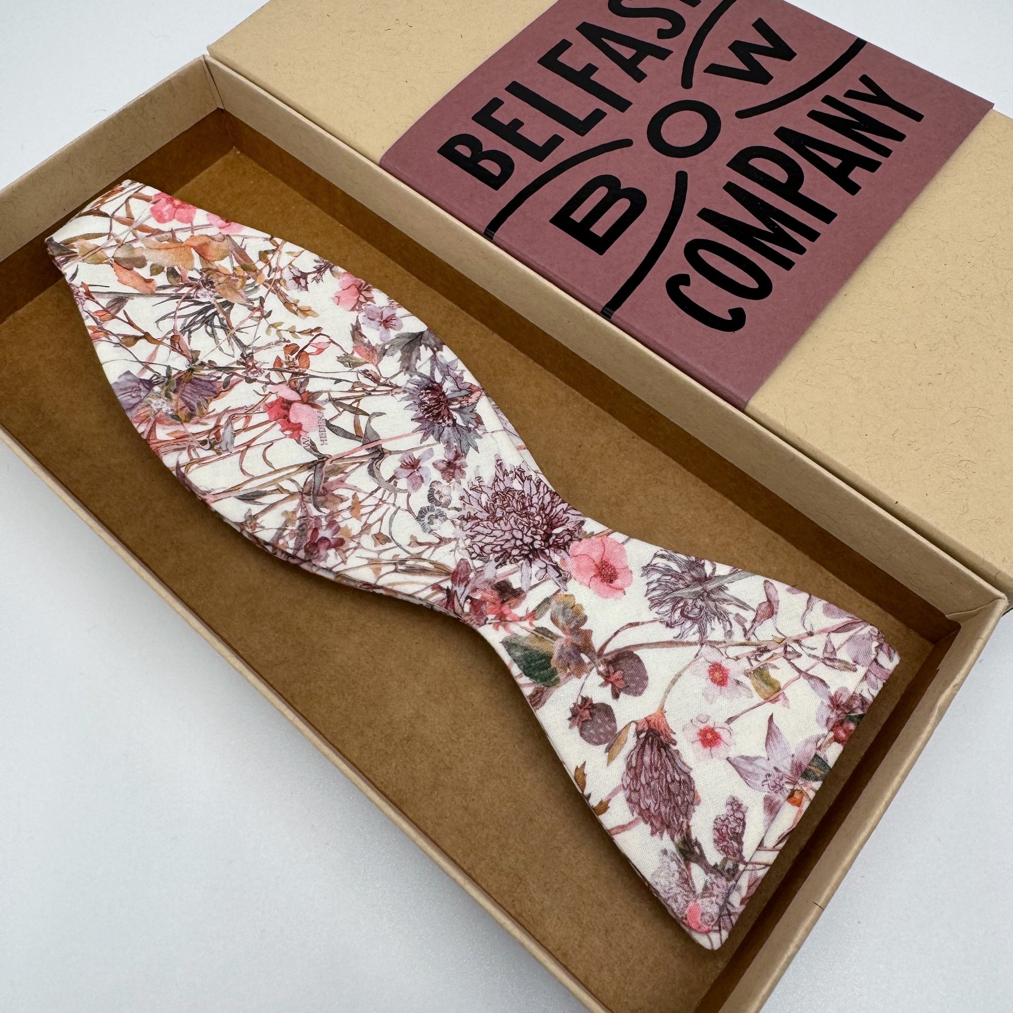Liberty of London Bow Tie in Dusky Pink Wildflowers