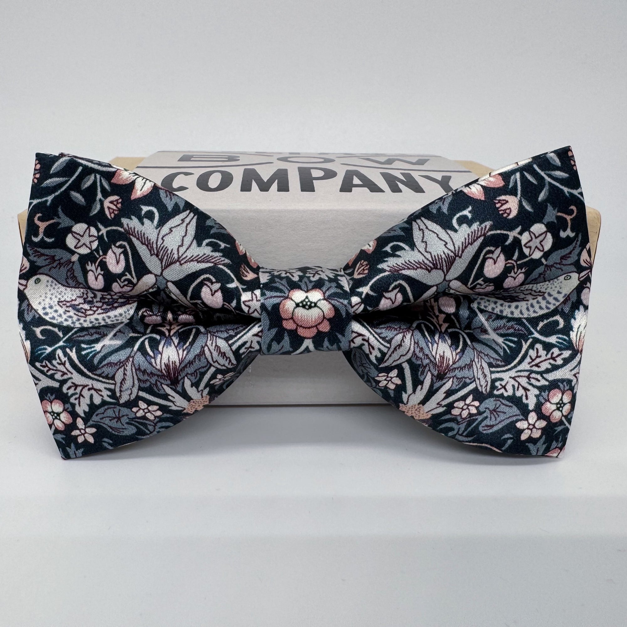 Silk Bow Tie in Strawberry Thief by the Belfast Bow Company
