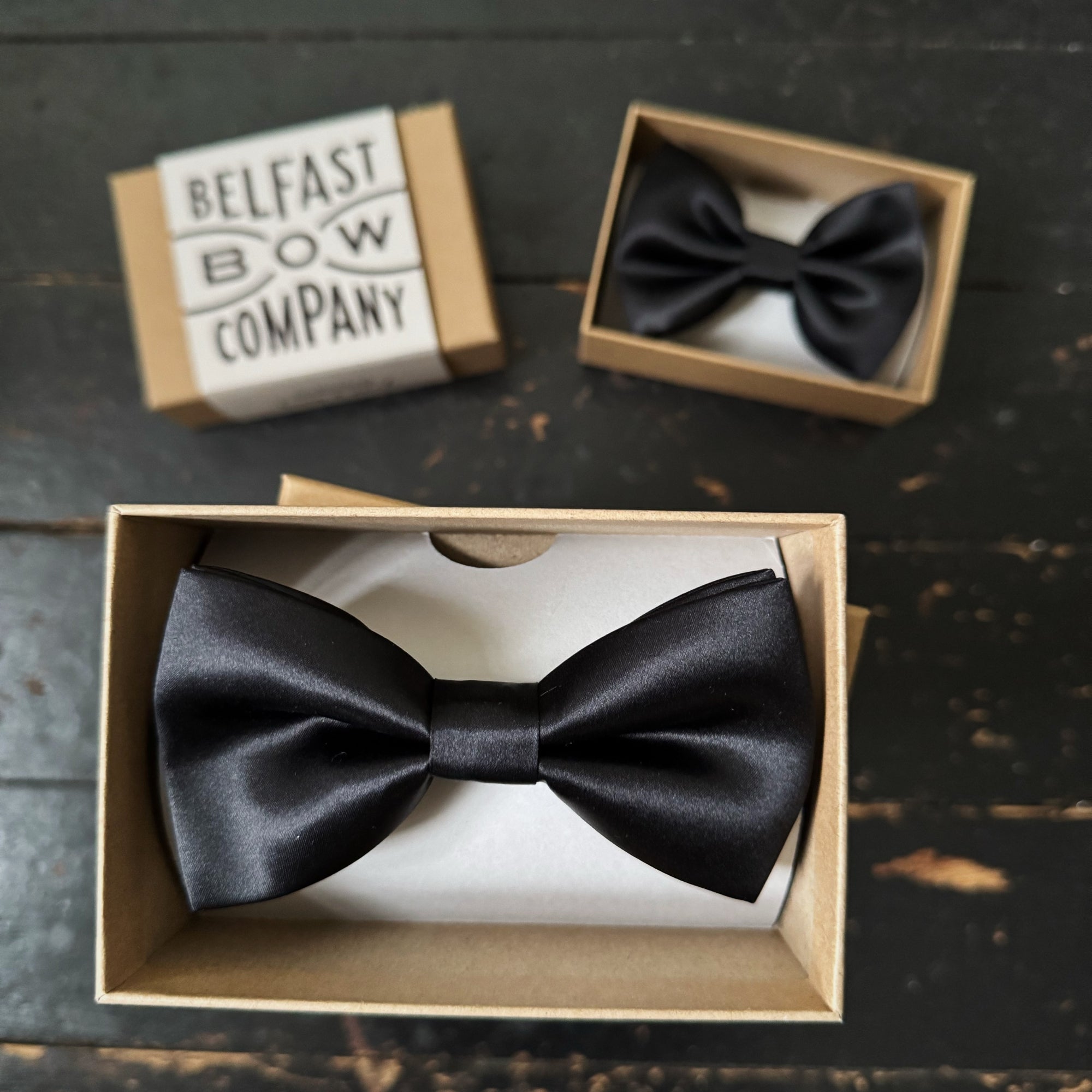 Black Silk Bow Tie by the Belfast Bow Company