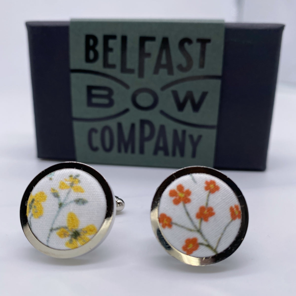 Boho Blooms Cufflinks in Spring Garden - Belfast Bow Company