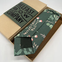 Floral Green Tie by the belfast bow company
