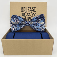 William Morris Bow Tie in Navy Blue Strawberry Thief by the Belfast Bow Company