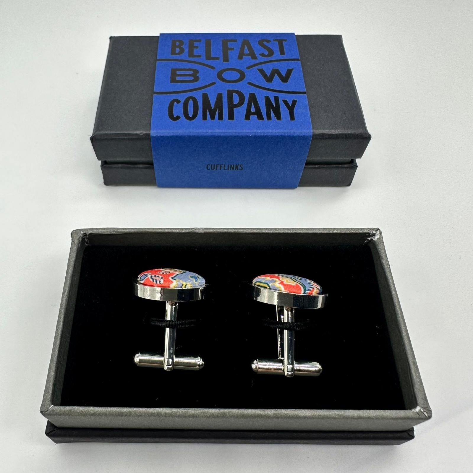 Liberty of London Silk Cufflinks in Red Paisley