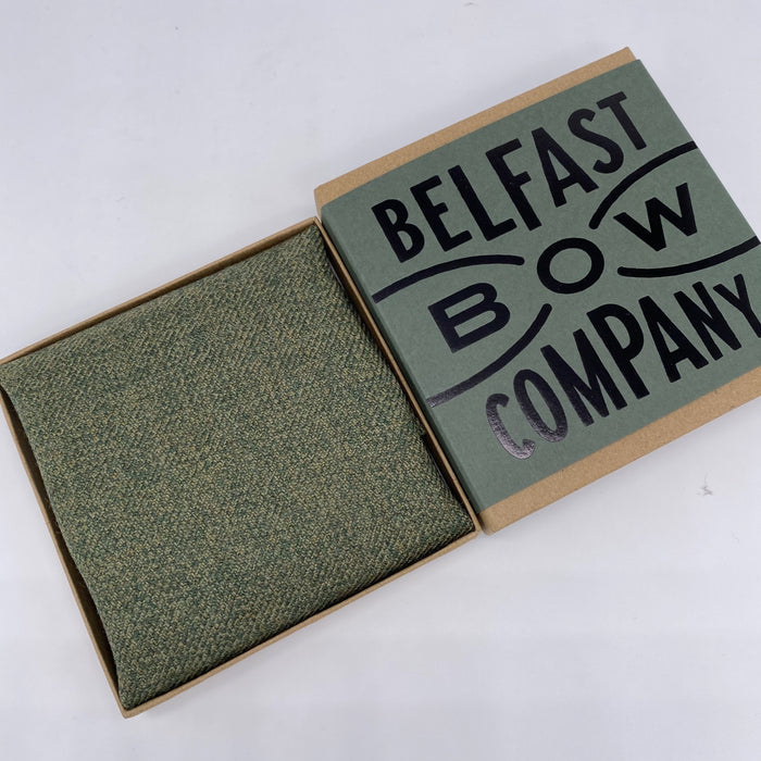 Islay Tweed Pocket Square in Olive Green by the Belfast Bow Company