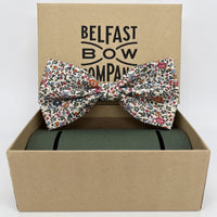 Orange Ditsy Floral Dickie Bow Tie in Liberty of London by the Belfast Bow Company