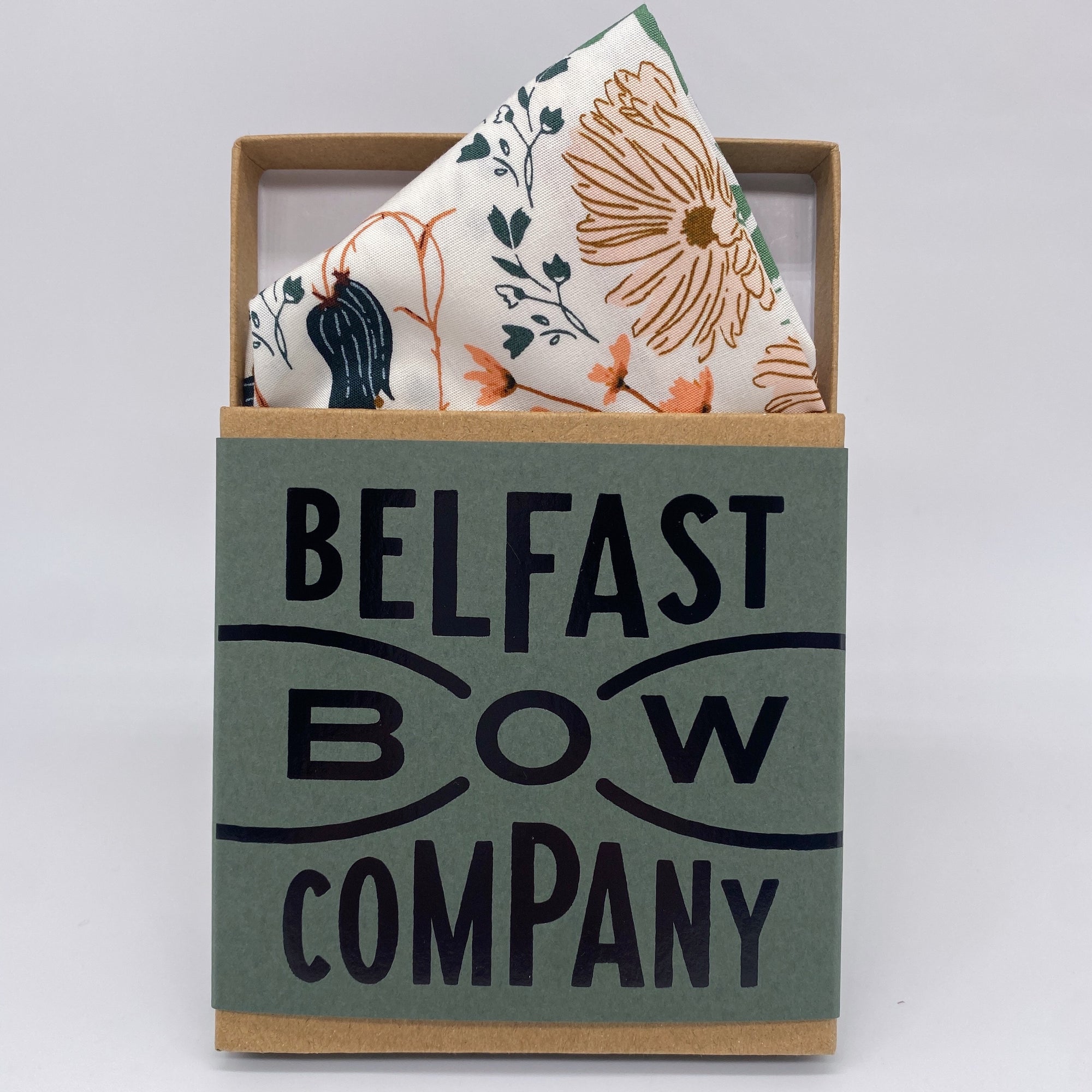 Boho Blooms Pocket Square in Off-White Autumn Garden