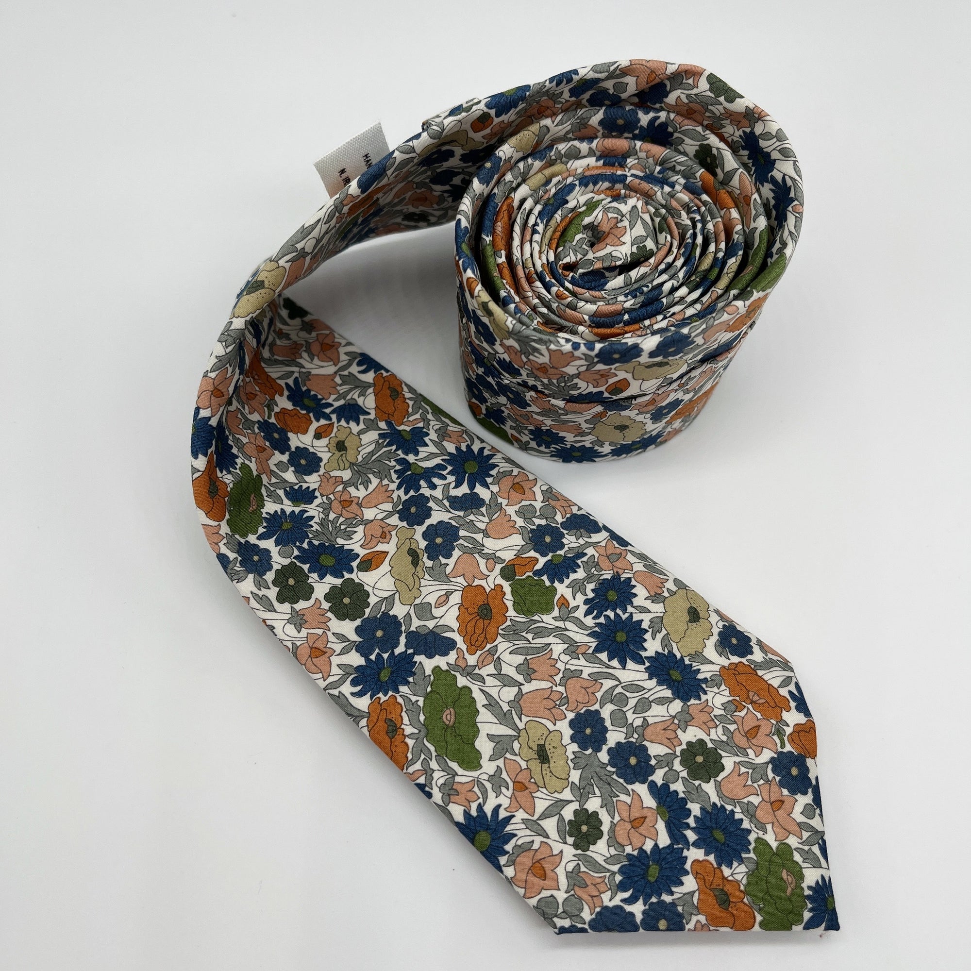 Liberty of London Tie in Orange & Green Meadow