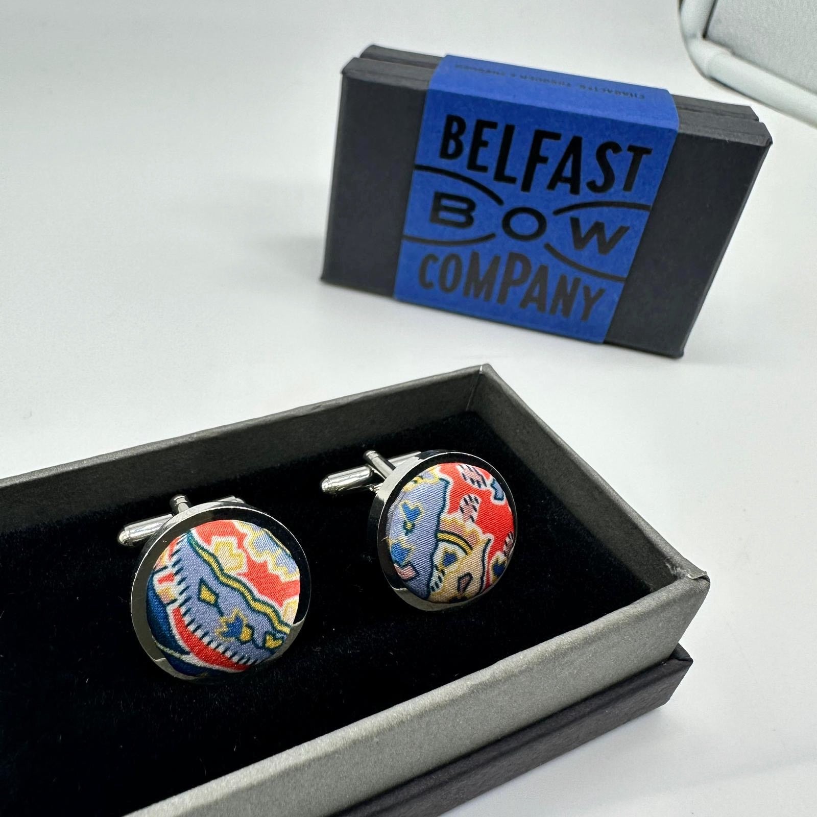 Liberty of London Silk Cufflinks in Red Paisley