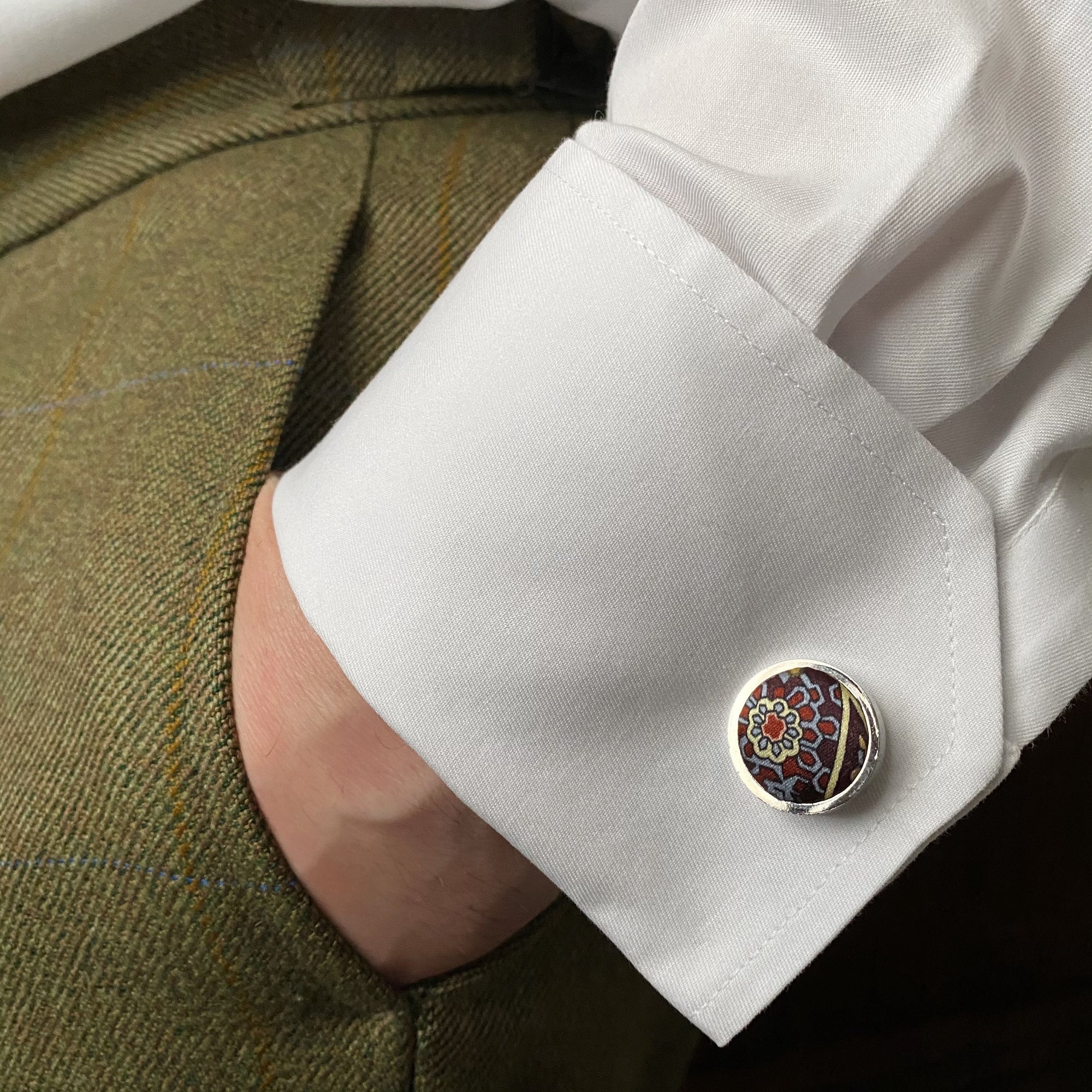 Liberty of London Silk Cufflinks in Paisley Park