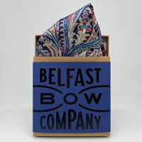 Navy Paisley Silk Handkerchief by the Belfast Bow Company
