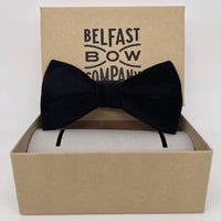 Velvet Bow Tie in Black by the Belfast Bow Company