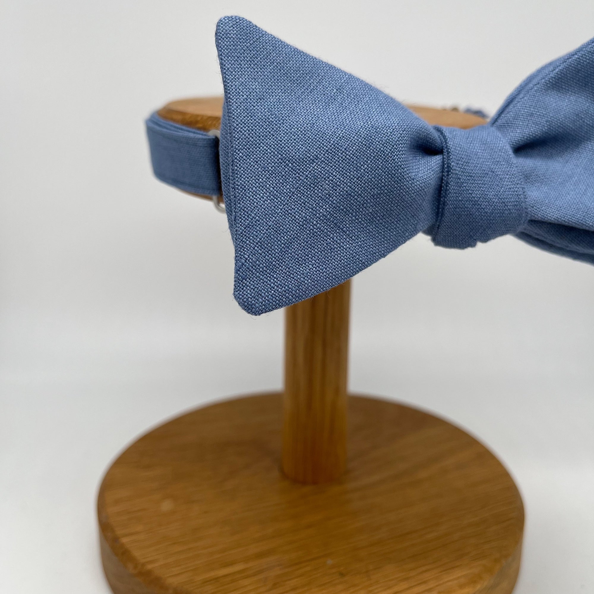 Self-Tie Bow Tie in Slate Blue Irish Linen