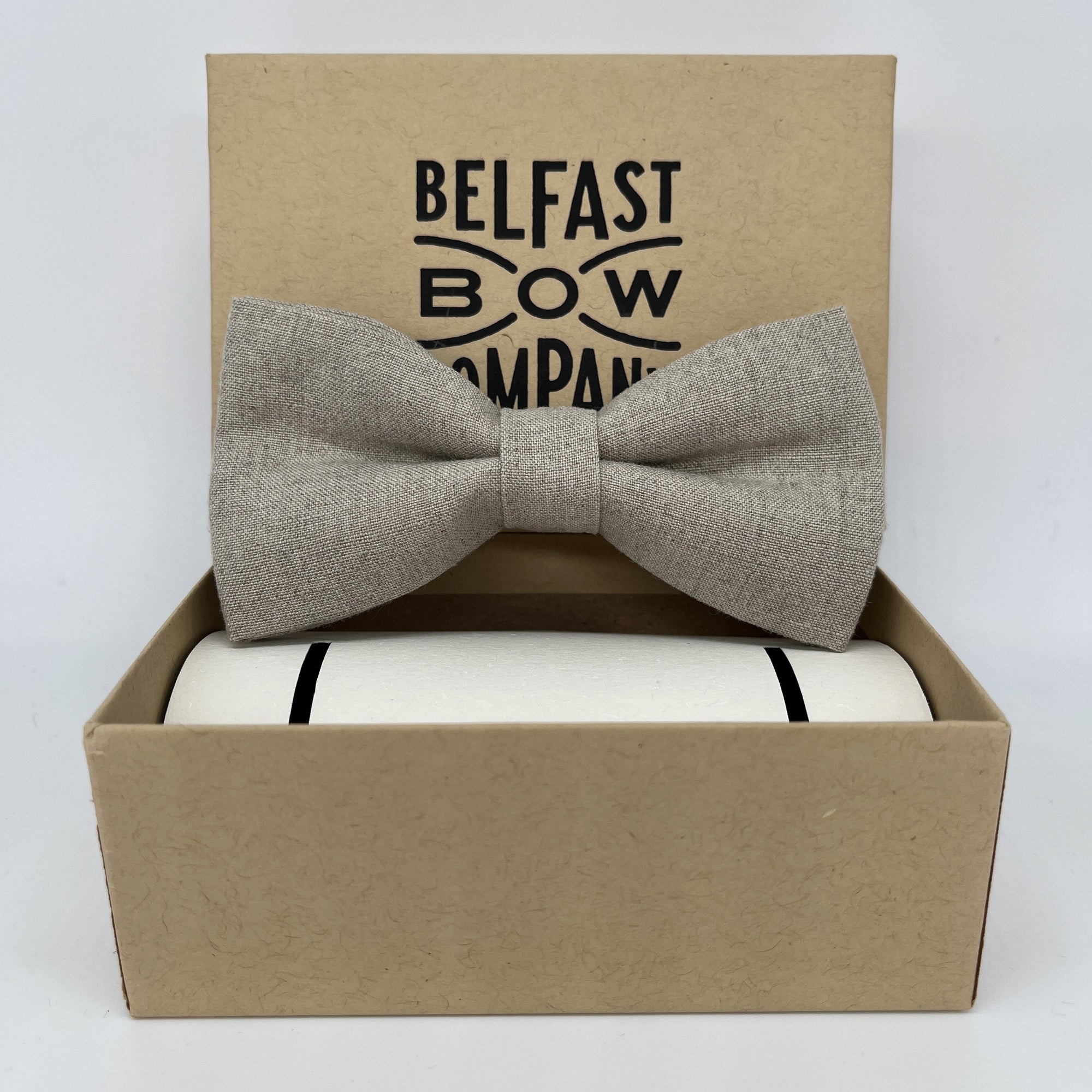 Natural Undyed Bow Tie in Irish Linen