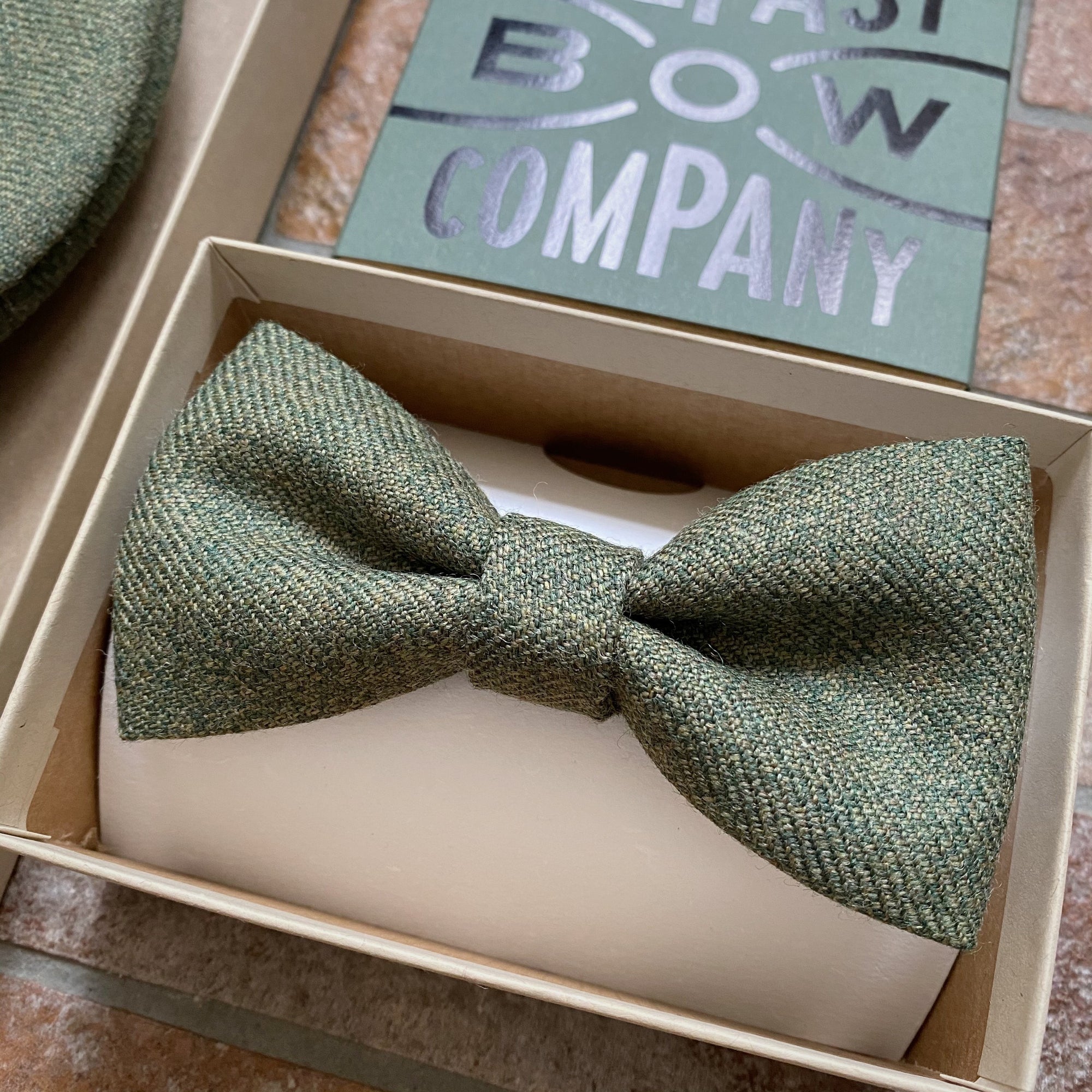 Islay Tweed Bow Tie in Olive Green by the Belfast Bow Company