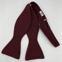 Burgundy Self-Tie bow tie in irish linen by the belfast bow company