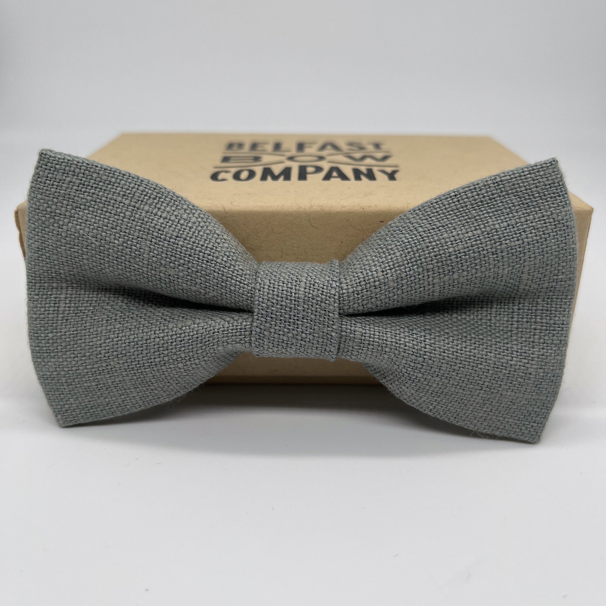 Irish Linen Bow Tie in Antique Sage by the Belfast Bow Company