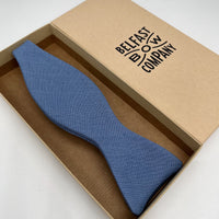 Irish Linen Self-Tie in Slate Blue by the Belfast Bow Company