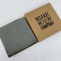 Irish Linen Pocket Square in Antique Sage Green by the Belfast Bow Company