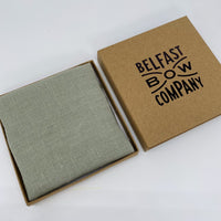 Irish Linen Pocket Square in Light Sage Green by the Belfast Bow Company