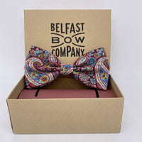 Liberty of London Dickie Bow Tie in Burgundy Paisley in Belfast Bow Company