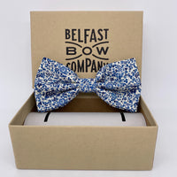 Liberty of London Dickie Bow Tie in Navy Blue Ditsy Floral by the Belfast Bow Company