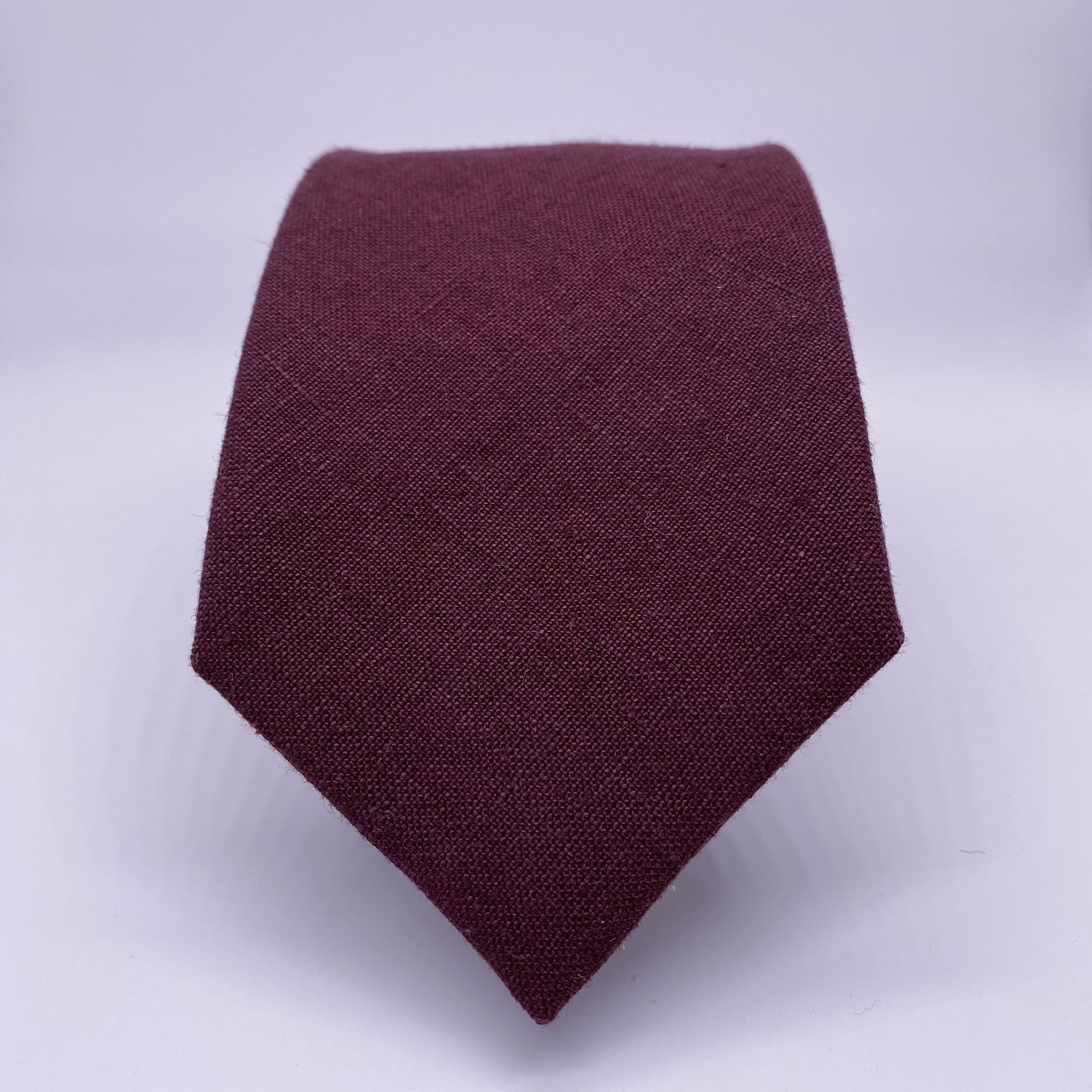 Burgundy Tie in Irish Linen