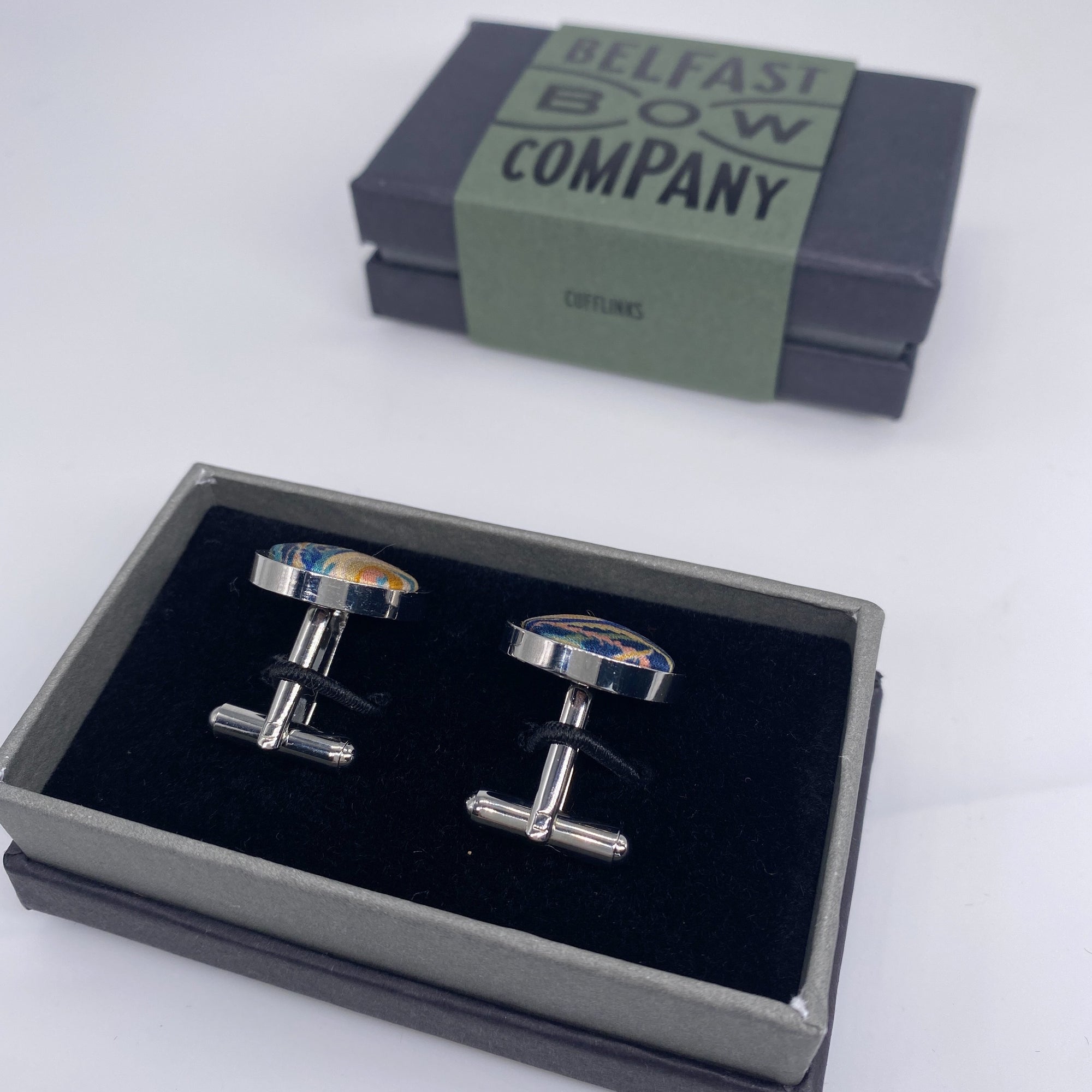 Liberty of London Silk Cufflinks in Peacock Feathers