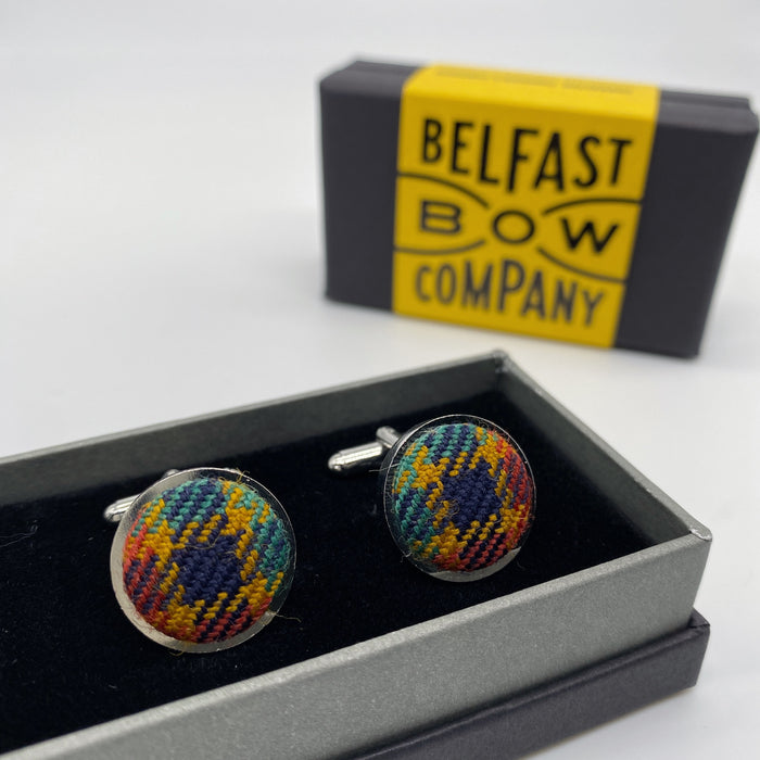 County Antrim Tartan Cufflinks by the Belfast Bow Company