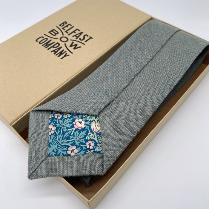 Antique Sage Tie in Irish Linen by the Belfast Bow Company