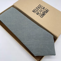 Irish Linen Tie in Antique Sage Green by the Belfast Bow Company