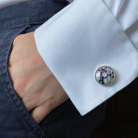 Liberty of London Silk Cufflinks in Strawberry Thief by the Belfast Bow Company