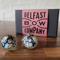 Liberty of London Silk Cufflinks in Strawberry Thief by the Belfast Bow Company