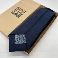 Navy Tie in Irish Linen by the Belfast Bow Company