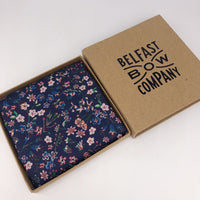 Liberty of London Pocket Square in Navy Floral by the Belfast Bow Company