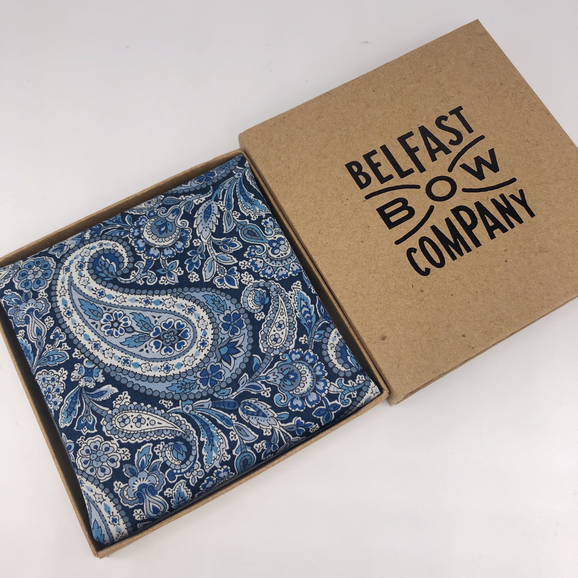 Liberty of London Pocket Square in Navy Paisley
