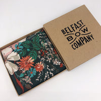 Boho Floral Pocket Square in Dark Green by the Belfast Bow Company