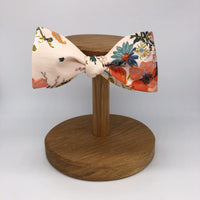 Boho Floral Self-Tie Bow Tie in Nude by the Belfast Bow Company