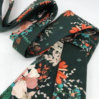 Boho Blooms Tie in Dark Green Floral by the Belfast Bow Company