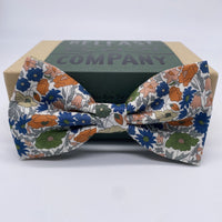 Liberty of London Bow Tie in Orange and Green Floral Meadow by the Belfast Bow Company