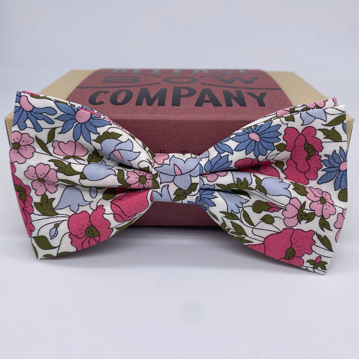 Liberty of London Bow Tie in Pink and blue floral by the belfast bow company