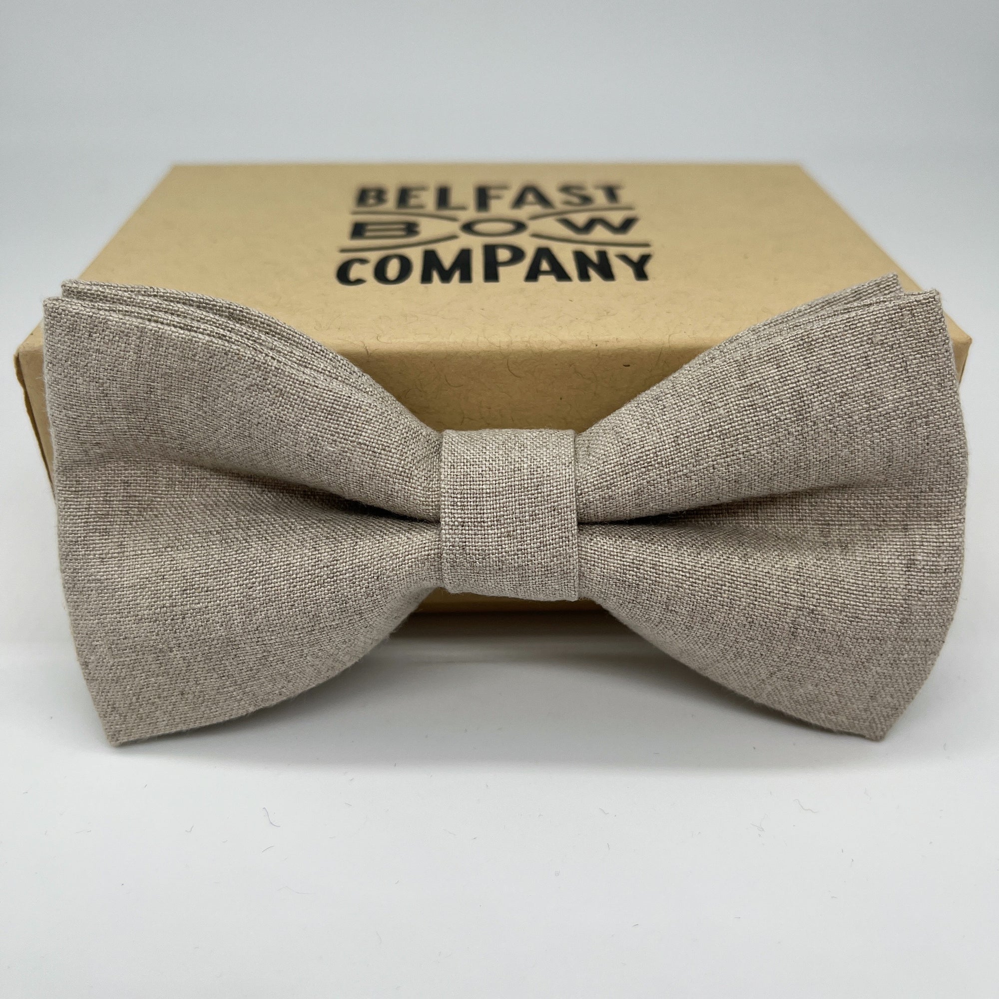 Natural Undyed Bow Tie in Irish Linen