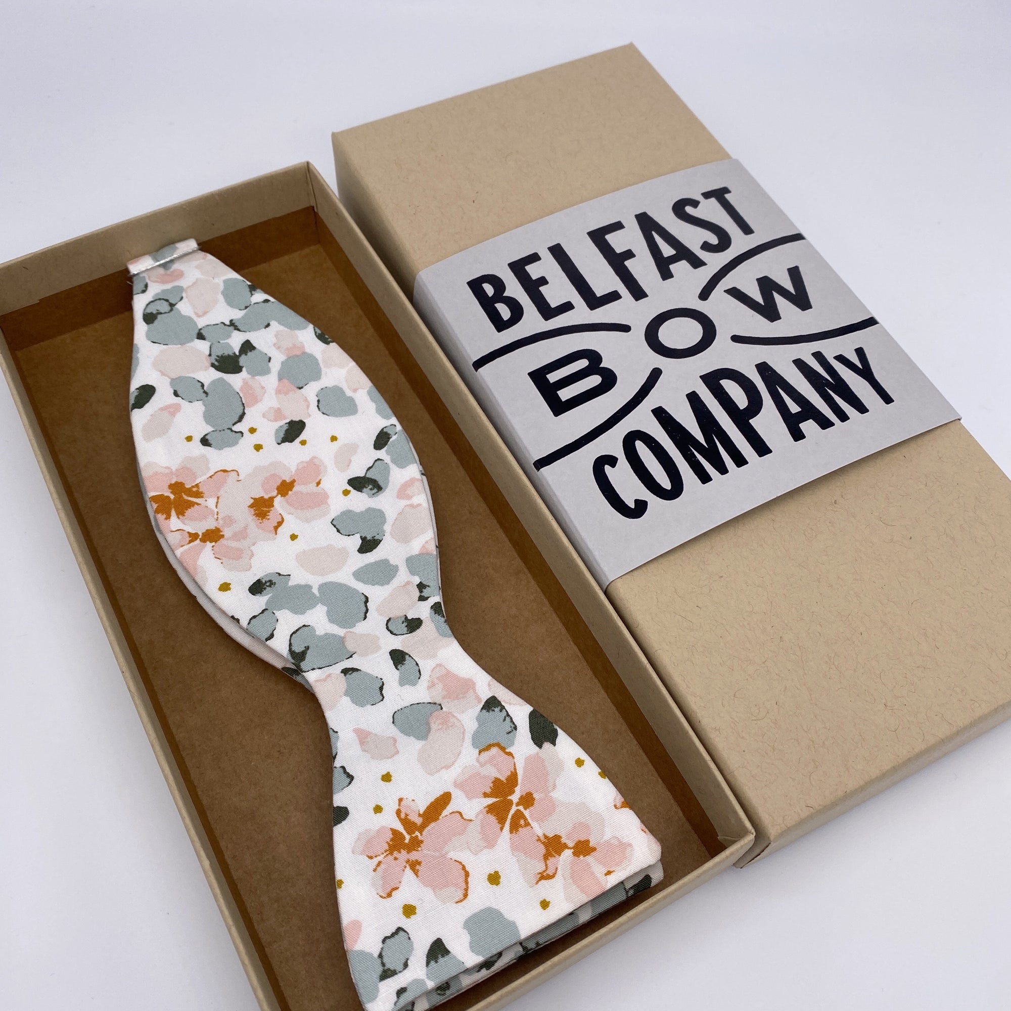 Blush Petals Self-Tie Bow Tie by the Belfast Bow Company