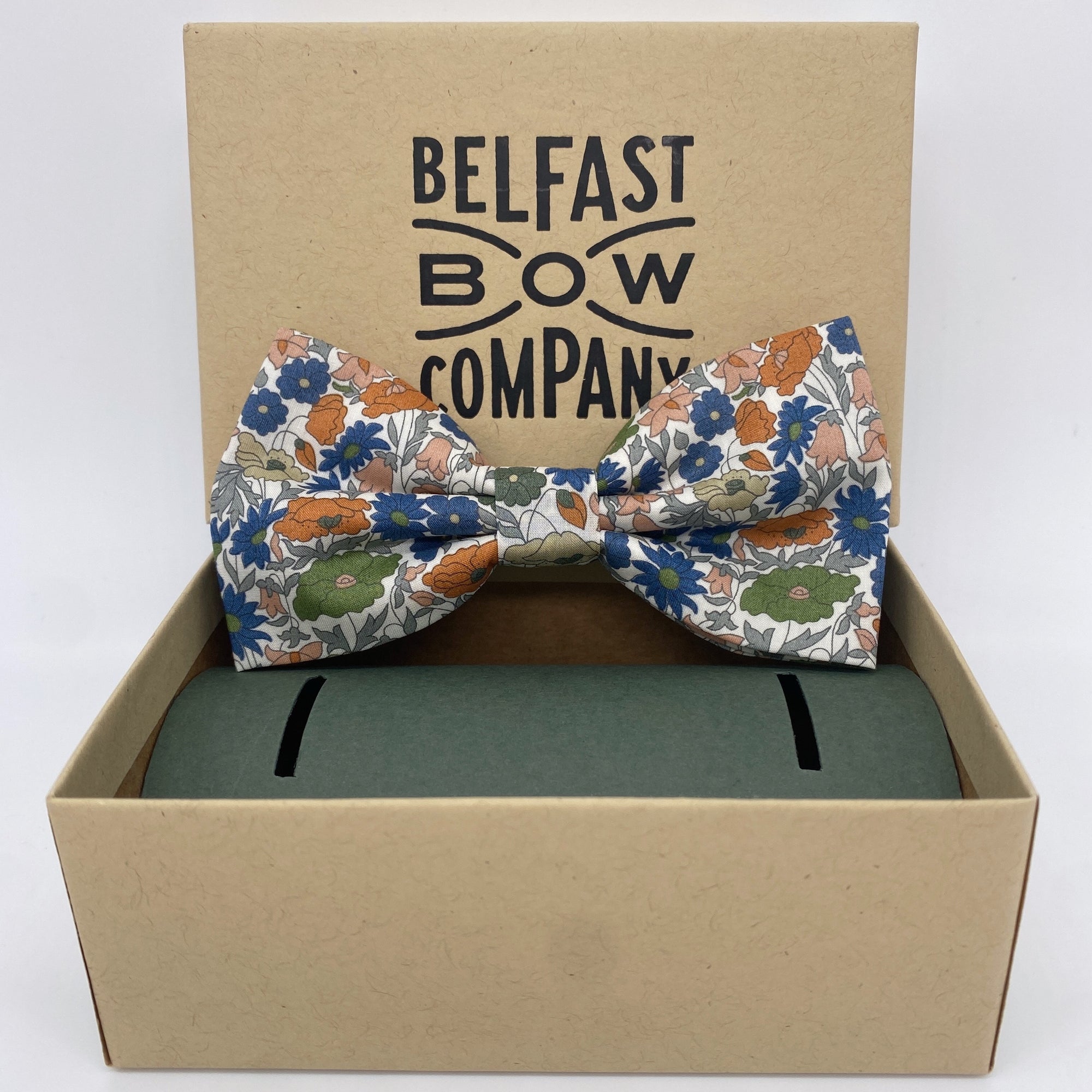 Liberty of London Bow Tie in Orange & Green Meadow