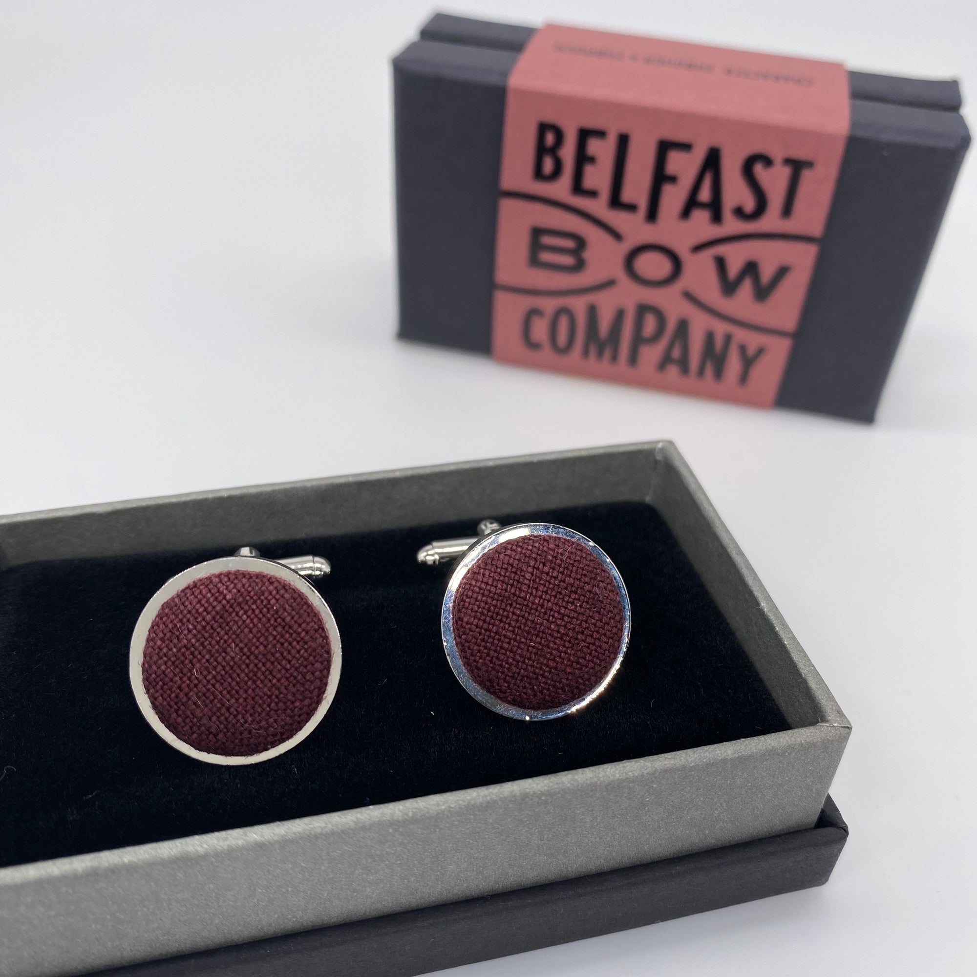 Irish Linen Cufflinks - 4th anniversary gift for men by the Belfast Bow Company