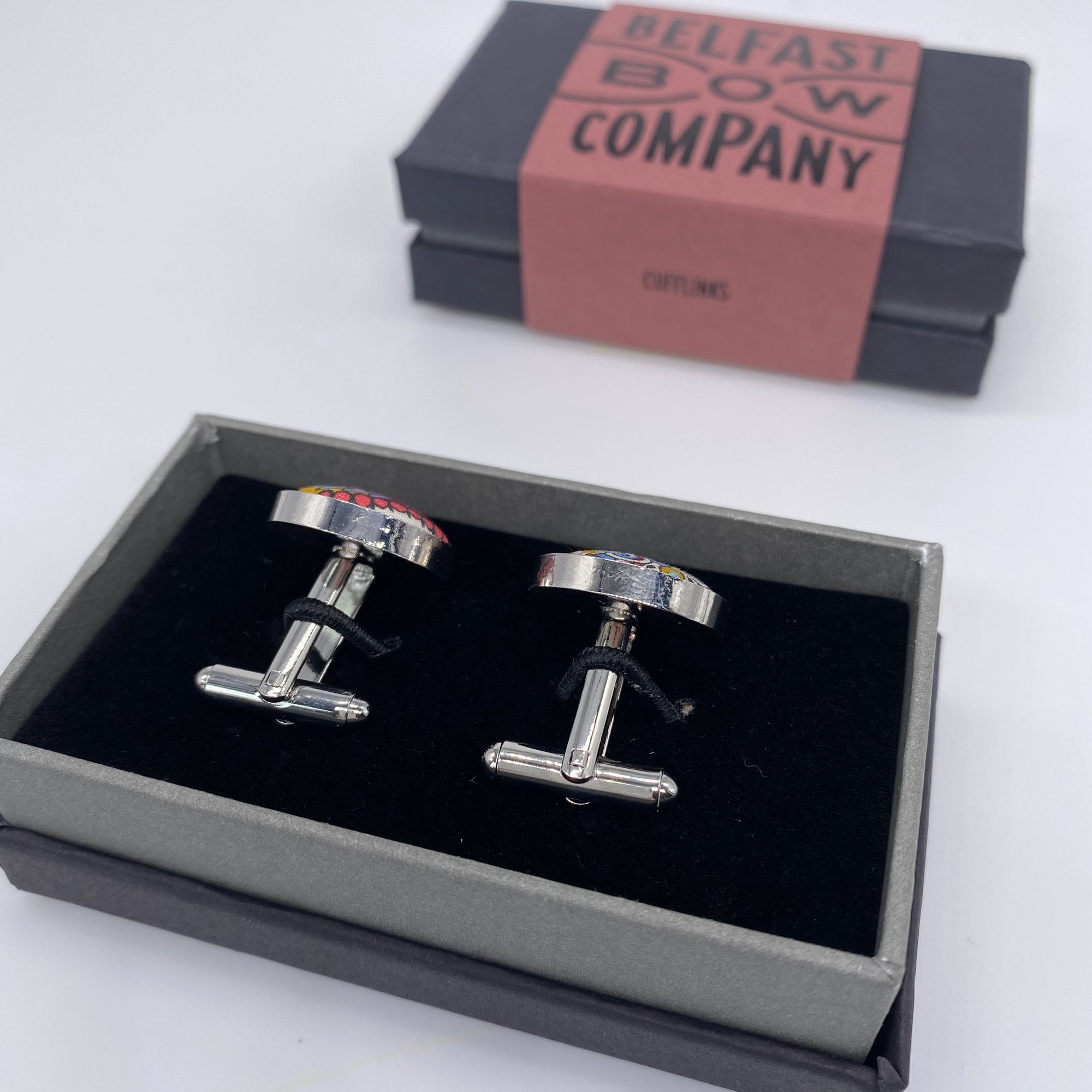 Liberty of London Cufflinks in Burgundy Paisley by the Belfast Bow Company