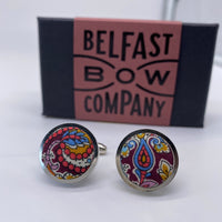 Liberty of London Cufflinks in Burgundy Paisley by the Belfast Bow Company